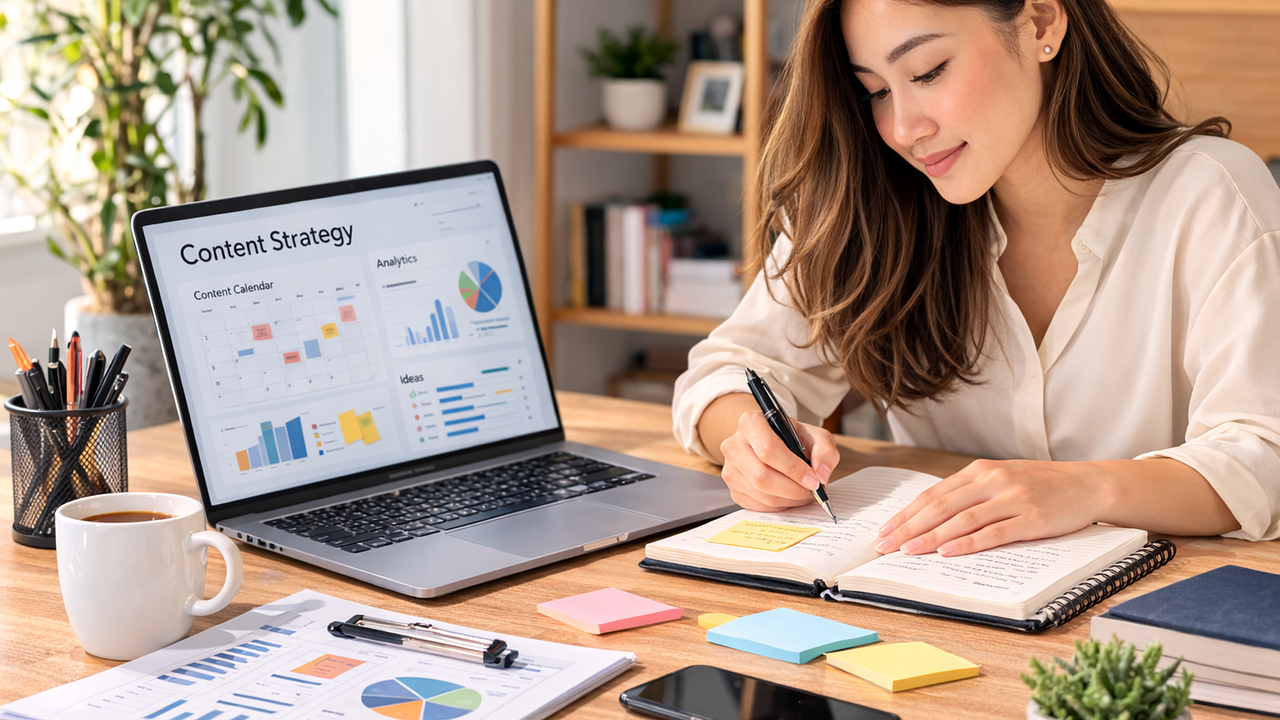 especialista da Hostconect analisando seo para empresa cliente — marketing digital para PMEs